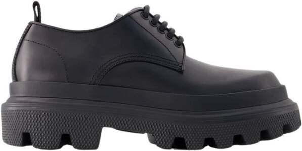 Dolce & Gabbana Zwarte Leren Plateau Derbies Black Heren