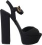 Dolce & Gabbana Zwarte leren platformhakken sandalen Black Dames - Thumbnail 1