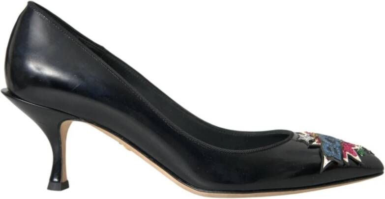 Dolce & Gabbana Zwarte Leren Boom Hakken Pumps Schoenen Black Dames