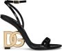 Dolce & Gabbana Zwarte Leren Sandalen met Gouden Hak Black Dames - Thumbnail 1