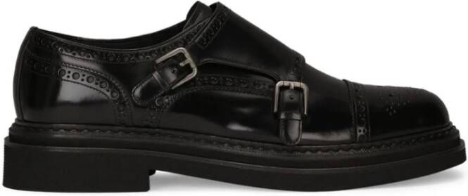 Dolce & Gabbana Leren schoenen met decoratieve perforatie Black Heren