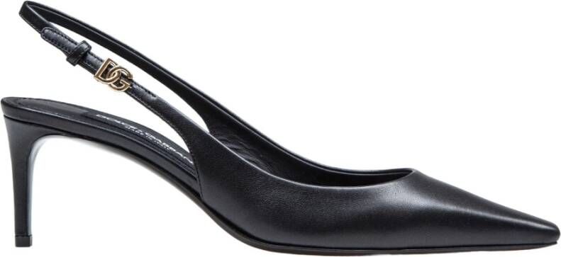 Dolce & Gabbana Zwarte leren slingback pumps Black Dames