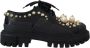 Dolce & Gabbana Prachtige Zwarte Trekking Derby met Gouden Studs Black Dames - Thumbnail 14