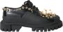 Dolce & Gabbana Zwarte leren trekking derby versierde schoenen Black Dames - Thumbnail 1