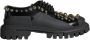 Dolce & Gabbana Zwarte Leren Trekking Derby Schoenen Black Dames - Thumbnail 1