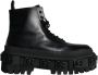 Dolce & Gabbana Zwarte Leren Trekking Enkellaarzen Black Heren - Thumbnail 1