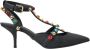 Dolce & Gabbana Zwarte Leren Versierde Hak Sandalen Black Dames - Thumbnail 1