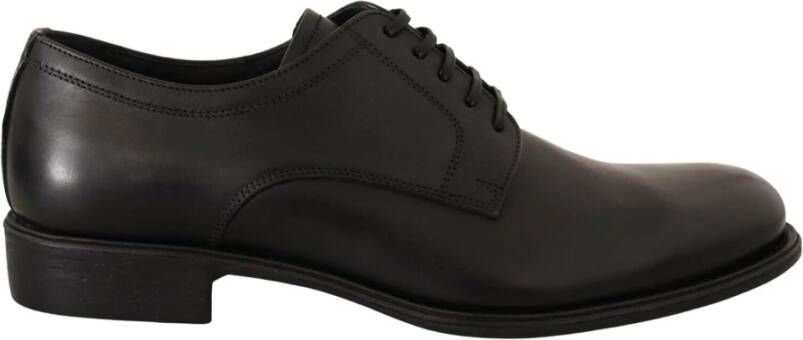 Dolce & Gabbana Zwarte Leren Veterschoenen Black Heren