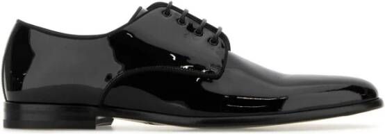 Dolce & Gabbana Zwarte Leren Veterschoenen Black Heren