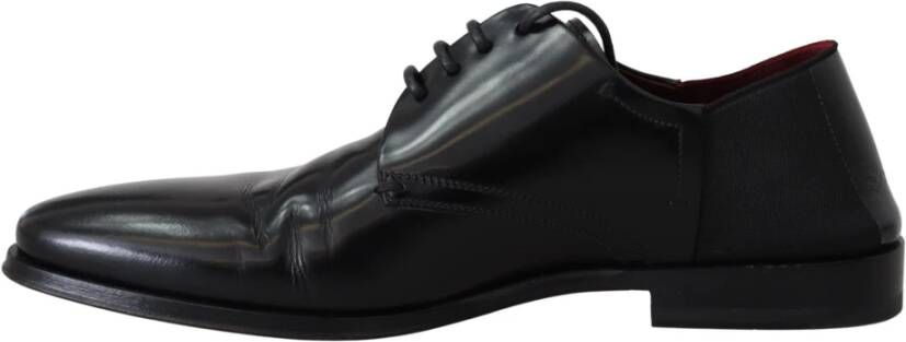 Dolce & Gabbana Zwarte Kalbslederen Derby Heren Dresschoenen Black Heren