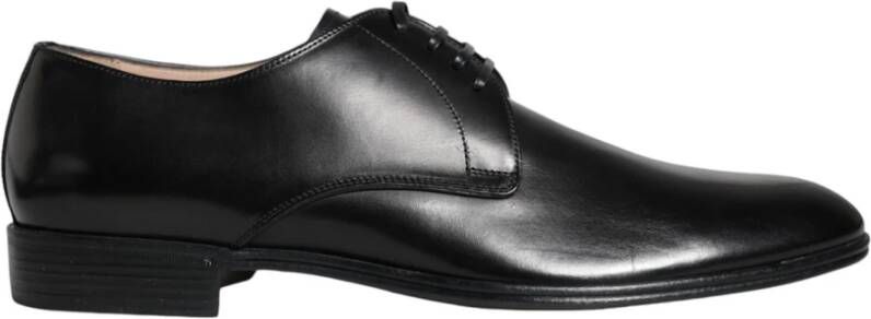 Dolce & Gabbana Zwarte Leren Veterschoenen Black Heren