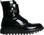 Dolce & Gabbana Zwarte Leren Veterschoenen tot Halverwege de Kuit Black Heren - Thumbnail 1