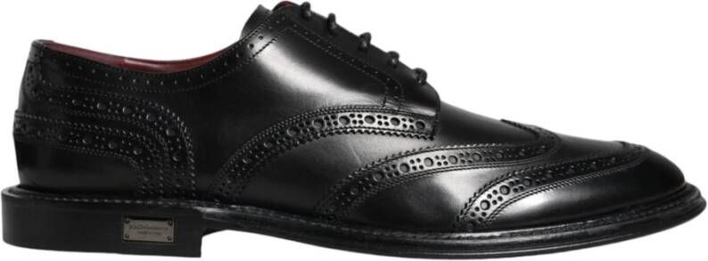 Dolce & Gabbana Zwarte leren Wingtip formele schoenen Black Heren