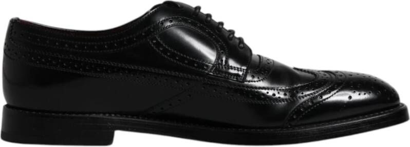 Dolce & Gabbana Zwarte Leren Oxford Wingtip Formele Schoenen Black Heren