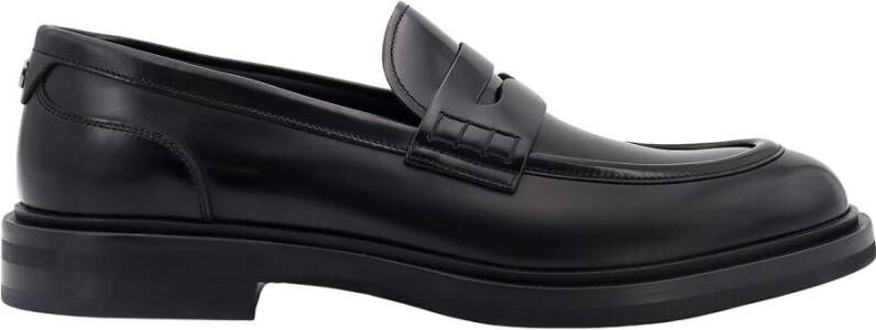 Dolce & Gabbana Zwarte Loafer Schoenen met Metalen Monogram Black Heren