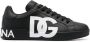 Dolce & Gabbana Zwarte Logo Print Leren Sneakers Black Heren - Thumbnail 1