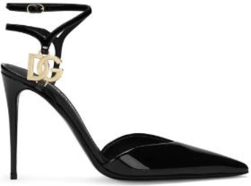 Dolce & Gabbana Zwarte Logo Slingbacks Black Dames