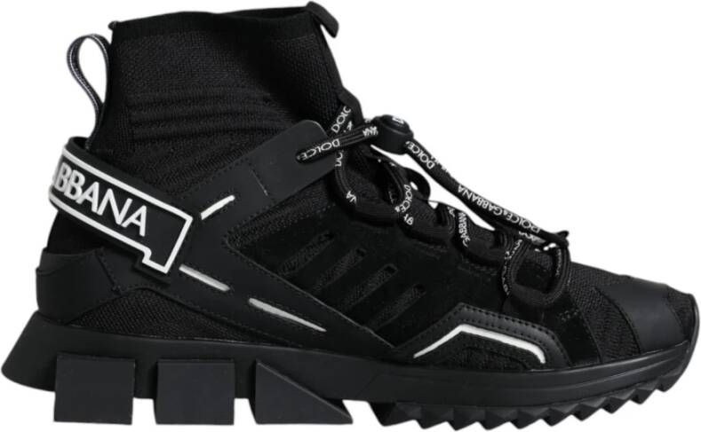 Dolce & Gabbana Zwarte Logo Sneakers met Rubberen Zool Black Dames