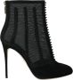 Dolce & Gabbana Zwarte Mesh Stiletto Enkellaarsjes Schoenen Black Dames - Thumbnail 1