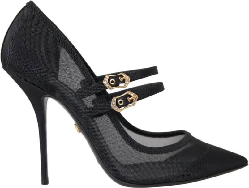 Dolce & Gabbana Zwarte Mesh Mary Janes Hakken Pumps Black Dames