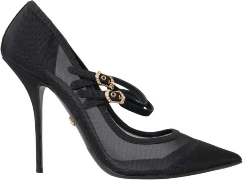 Dolce & Gabbana Zwarte Mesh Stiletto Pumps Black Dames