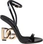 Dolce & Gabbana Zwarte Sandalen met Goud-geplateerde Hak Black Dames - Thumbnail 1