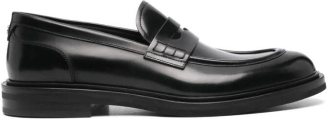 Dolce & Gabbana Geborsteld leren loafers met Penny Slot Black Heren