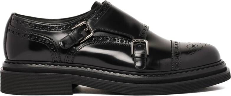 Dolce & Gabbana Leren schoenen met decoratieve perforatie Black Heren