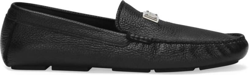 Dolce & Gabbana Zwarte platte schoenen Elegante stijl Black Heren