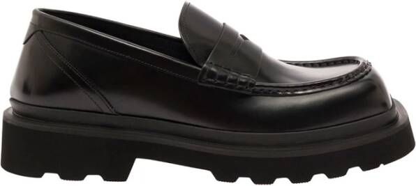 Dolce & Gabbana Zwarte platte schoenen met vierkanteeus Black Heren