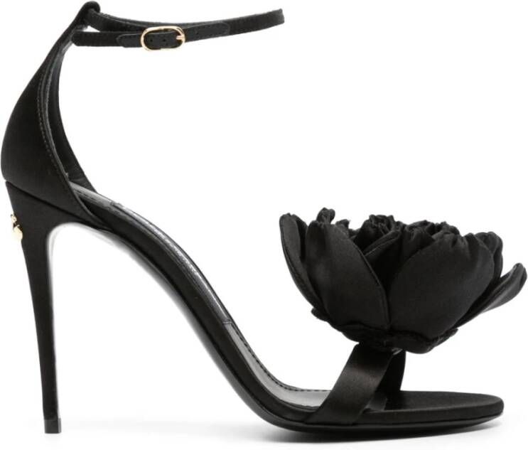 Dolce & Gabbana Zwarte Sandalen met 10 5 cm Hak Black Dames