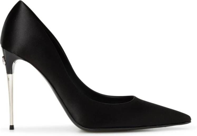 Dolce & Gabbana Elegante Zijde Blend Stiletto Hak Schoenen Black Dames