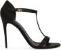 Dolce & Gabbana Zwarte Satijnen T-Bar Stiletto Sandalen Black Dames - Thumbnail 4