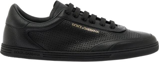 Dolce & Gabbana Zwarte Sneakers Lage Top Ronde Neus Black Heren