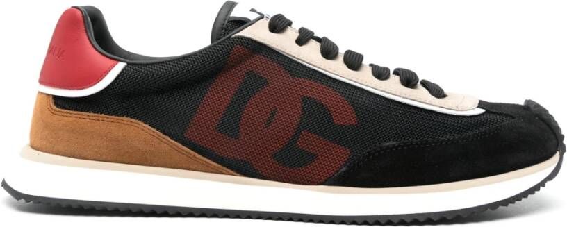 Dolce & Gabbana Zwarte Sneakers met Logoed Tongue Multicolor Heren