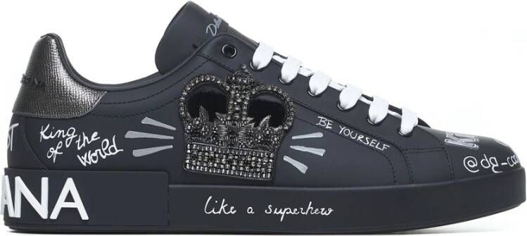 Dolce & Gabbana Zwarte Sneakers voor Mannen Black Heren