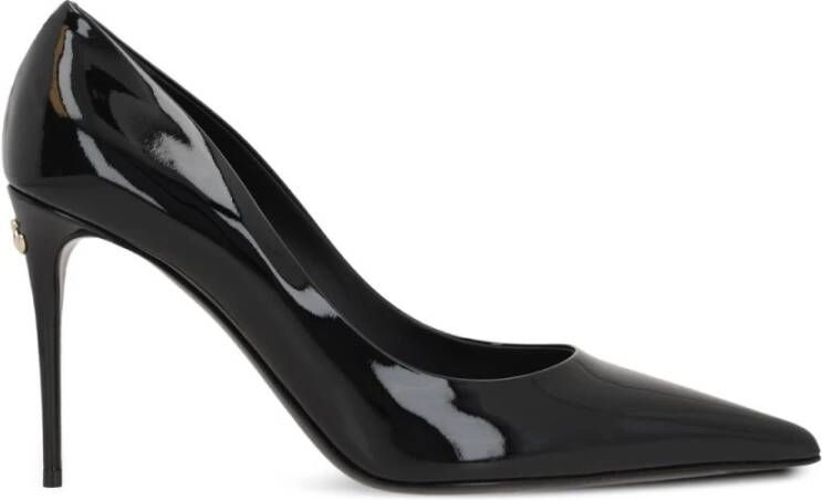 Dolce & Gabbana Zwarte Stiletto Hak Puntige Neus Schoenen Black Dames