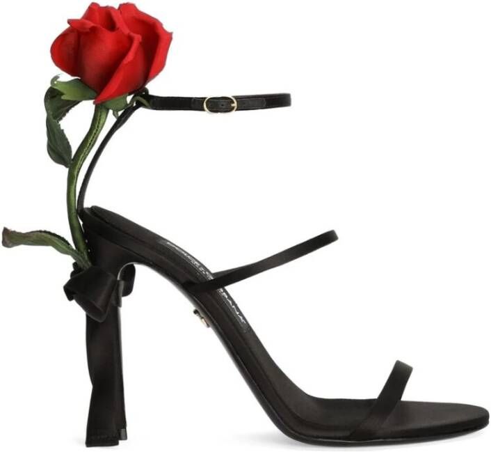 Dolce & Gabbana Zwarte Stiletto Hak Schoenen met Strikdetails Black Dames