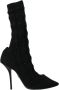 Dolce & Gabbana Zwarte Stiletto Hakken Mid Calf Laarzen Black Dames - Thumbnail 1