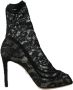 Dolce & Gabbana Zwarte Stretch Kant Laarzen Schoenen Black Dames - Thumbnail 1