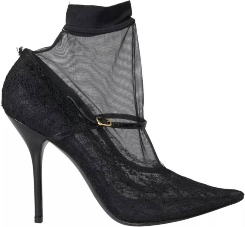 Dolce & Gabbana Zwarte Stretch Laarzen Pumps Schoenen Black Dames