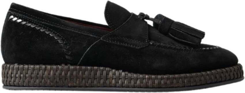 Dolce & Gabbana Zwarte Suède Espadrille-Sneakers Black Heren