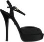 Dolce & Gabbana Zwarte Suède Plateauhakken Sandalen Black Dames - Thumbnail 1