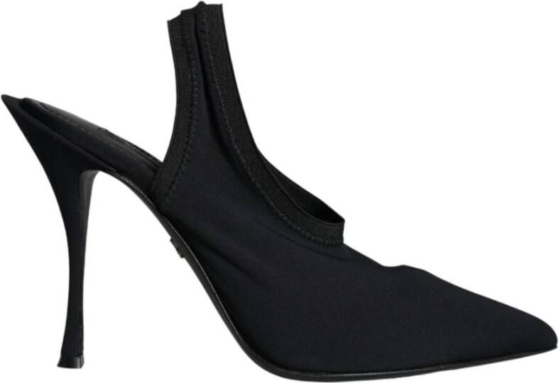 Dolce & Gabbana Zwarte Suède Slingback Hakken Pumps Black Dames