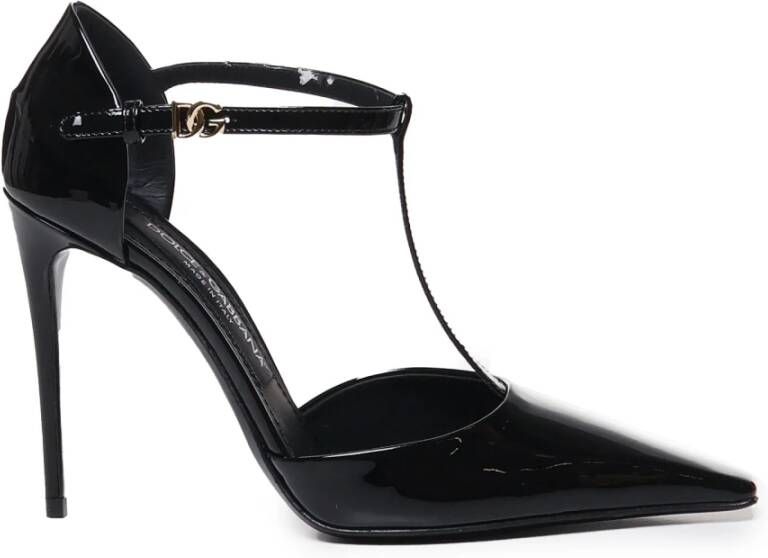 Dolce & Gabbana Zwarte T-bar Patent Leren Pumps Black Dames