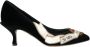 Dolce & Gabbana Zwarte Velvet Pumps Hoge Kwaliteit Comfort Black Dames - Thumbnail 6