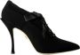 Dolce & Gabbana Zwarte Viscose Pumps met Vetersluiting Black Dames - Thumbnail 1