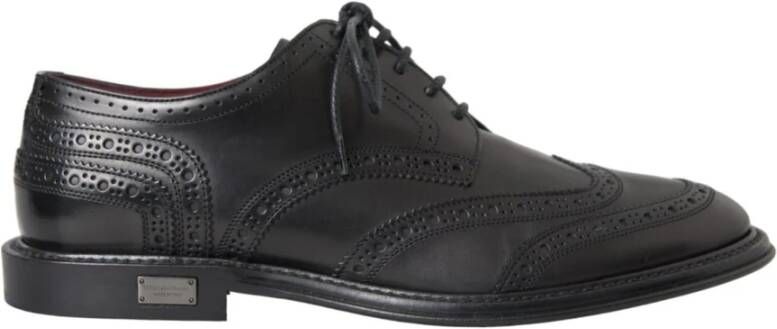 Dolce & Gabbana Zwarte Wingtip Oxford Formele Schoenen Black Heren