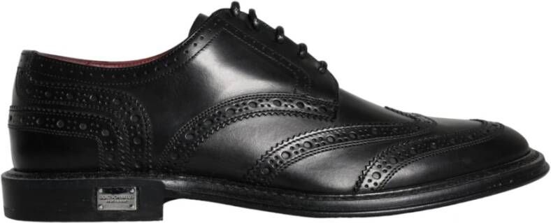 Dolce & Gabbana Zwarte Wingtip Oxford Jurkschoenen Black Heren