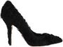 Dolce & Gabbana Zwarte Xiangao Lamsvacht Leren Pumps Black Dames - Thumbnail 1